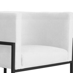 Poltrona Decorativa Luana Base Preta Suede Cores - DS Estofados Poltrona Luana Cinza - 11