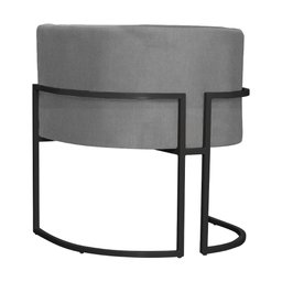 Poltrona Decorativa Luana Base Preta Suede Cores - DS Estofados Poltrona Luana Cinza - 5