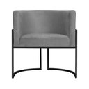 Ver imagem 2 de Poltrona Decorativa Luana Base Preta Suede Cores - DS Estofados Poltrona Luana Cinza