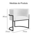 Ver imagem 7 de Poltrona Decorativa Luana Base Preta Suede Cores - DS Estofados Poltrona Luana Cinza