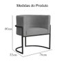 Poltrona Decorativa Luana Base Preta Suede Cores - DS Estofados Poltrona Luana Cinza - 14