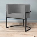 Ver imagem 6 de Poltrona Decorativa Luana Base Preta Suede Cores - DS Estofados Poltrona Luana Cinza