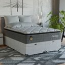 Ver imagem 7 de Cama Box Baú Casal Bipartido Colchão Comfort Class Pillowtop Cinza/suede Branco