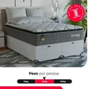 Ver imagem 5 de Cama Box Baú Casal Bipartido Colchão Comfort Class Pillowtop Cinza/suede Branco