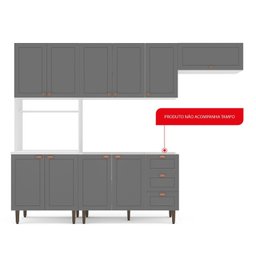 Cozinha Pérola com 4 Peças Paneleiro/torre Quente Aéreo 3 Portas Balcão 120 e Basculante Yescasa - 5