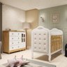 Quarto de Bebê com Cômoda 1 Porta com Janela e Berço Capitonê 100% Mdf Maya Clássico Espresso Móveis - 2