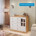 Ver imagem 7 de Quarto de Bebê com Cômoda 1 Porta com Janela e Berço Capitonê 100% MDF Maya Clássico Espresso Móveis Branco/Brilho/Amêndoa
