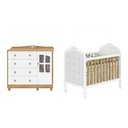 Ver imagem 3 de Quarto de Bebê com Cômoda 1 Porta com Janela e Berço Capitonê 100% MDF Maya Clássico Espresso Móveis Branco/Brilho/Amêndoa
