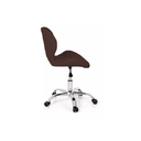 Ver imagem 3 de Sc-412-k - Cadeira Decorativa, Assento Estofado Cor Cafe, Base Giratoria Cromada Bering