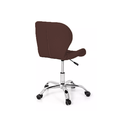 Ver imagem 4 de Sc-412-k - Cadeira Decorativa, Assento Estofado Cor Cafe, Base Giratoria Cromada Bering