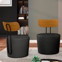 Ver imagem 1 de Kit 2 Poltronas Decorativas Redondas 53cm Le Moon M22 PU Preto - Mpozenato