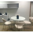 Ver imagem 6 de Kit 4 Cadeiras Jantar Aço Carbono Tecido Bouclê Lançamento:Off White/Champagne
