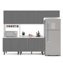 Ver imagem 3 de Cozinha Completa Modulada 280cm com Tampo 4 Peças Pérola Yescasa Cinza/Branco