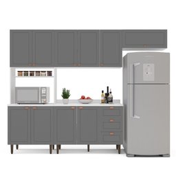 Cozinha Pérola com Tampo 4 Peças Paneleiro/torre Quente Aéreo 3 Portas Balcão 120 e Basculante Yesca - 3