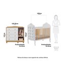 Ver imagem 4 de Quarto de Bebê com Cômoda 1 Porta 4 Gavetas e Berço Capitonê 100% MDF Maya Clássico Espresso Móveis Branco/Brilho/Amêndoa