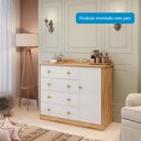 Ver imagem 7 de Quarto de Bebê com Cômoda 1 Porta 4 Gavetas e Berço Capitonê 100% MDF Maya Clássico Espresso Móveis Branco/Brilho/Amêndoa