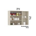 Ver imagem 3 de Armário Aéreo 3 Portas com Vidro Canelado Linea Luciane Móve Pátina Ff/mocca Laca