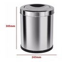 Ver imagem 2 de Lixeira Inox 13,5 L Tampa Meia Esfera Inox