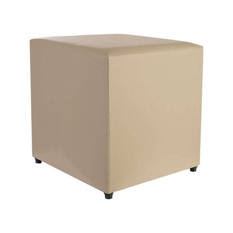 Puff Studio 40x40x40 Cm Courino sem Rodizios Bege