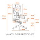 Ver imagem 2 de Cadeira para Escritório Presidente Giratória Vancouver Fratini