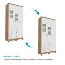 Ver imagem 4 de Guarda Roupa Infantil 3 Portas com Janelas 3 Gavetas Uli New Móveis Peroba Branco Brilho/carvalho