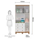 Ver imagem 5 de Guarda Roupa Infantil 3 Portas com Janelas 3 Gavetas Uli New Móveis Peroba Branco Brilho/carvalho