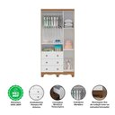 Ver imagem 3 de Guarda Roupa Infantil 3 Portas com Janelas 3 Gavetas Uli New Móveis Peroba Branco Brilho/carvalho