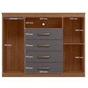 Ver imagem 3 de Guarda Roupa Casal com Cômoda Master New 8 Portas de Bater 4 Gavetas MDP Jatobá Grafite Acetinado