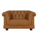 Ver imagem 1 de Poltrona Chesterfield Helena 1,30 Capitonê em Tecido Sintético Caramelo