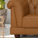 Ver imagem 4 de Poltrona Chesterfield Helena 1,30 Capitonê em Tecido Sintético Caramelo
