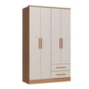 Ver imagem 2 de Guarda Roupa 4 Portas 2 Gavetas Tóquio MDP Cedro/Off White