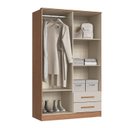 Ver imagem 3 de Guarda Roupa 4 Portas 2 Gavetas Tóquio MDP Cedro/Off White