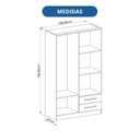 Ver imagem 5 de Guarda Roupa 4 Portas 2 Gavetas Tóquio MDP Cedro/Off White
