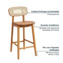 Ver imagem 6 de Kit 2 Banquetas Encosto Tela Assento Estofado Madeira Maciça Caramelo Liz CabeCasa MadeiraOriginals Amarelo/Mel