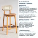 Ver imagem 7 de Kit 2 Banquetas Encosto Tela Assento Estofado Madeira Maciça Caramelo Liz CabeCasa MadeiraOriginals Amarelo/Mel
