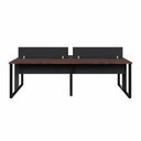 Ver imagem 4 de Mesa de Trabalho Plataforma 4 Lugares 2,40 m X 1,20 m Design Industrial com Caixas de Tomadas