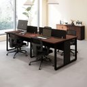 Ver imagem 1 de Mesa de Trabalho Plataforma 4 Lugares 2,40 m X 1,20 m Design Industrial com Caixas de Tomadas