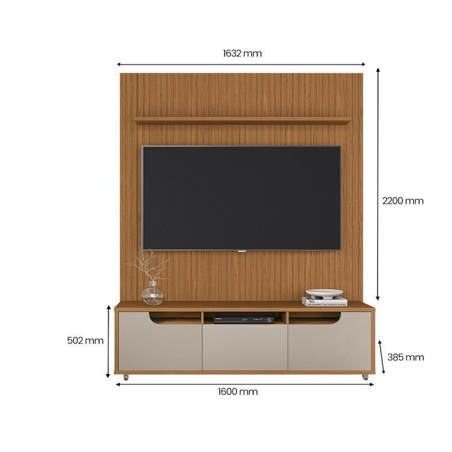 Rack com Painel para TV até 60 Polegadas 1,60m Siena Jersey - 3