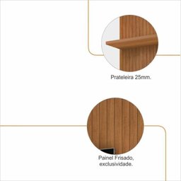 Rack com Painel para TV até 60 Polegadas 1,60m Siena Jersey - 11