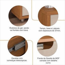 Rack com Painel para TV até 60 Polegadas 1,60m Siena Jersey - 7