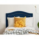 Ver imagem 3 de Cabeceira Solteiro 90x60 Suede Azul Tachas Prata