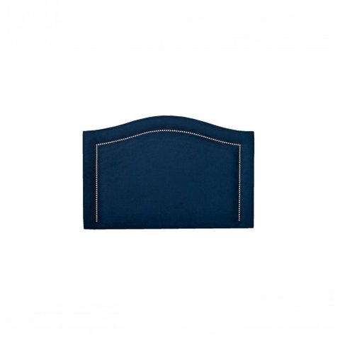 Cabeceira Solteiro 90x60 Suede Azul Tachas Prata
