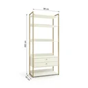 Ver imagem 3 de Armário Multiuso Industrial 2 Gavetas e 5 Prateleiras 202x89cm Branco/Dourado