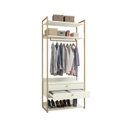 Ver imagem 6 de Armário Multiuso Industrial 2 Gavetas e 5 Prateleiras 202x89cm Branco/Dourado