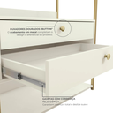 Ver imagem 5 de Armário Multiuso Industrial 2 Gavetas e 5 Prateleiras 202x89cm Branco/Dourado