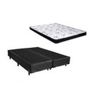 Ver imagem 1 de Cama Box Casal Bi Partida Preto + Colchão Mola Ensacada 138x188x24 Inmetro