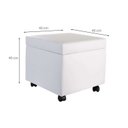 Ver imagem 3 de Puff Bau X 40cm Courino com Rodizios Branco