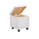 Ver imagem 4 de Puff Bau X 40cm Courino com Rodizios Branco