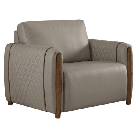 Poltrona Decorativa Aurora Pes Madeira Courino Tcs 726 Moll