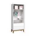 Ver imagem 4 de Quarto de Bebê Guarda Roupa Classic + Cômoda 3 Gavetas Madeira Branco Fosco